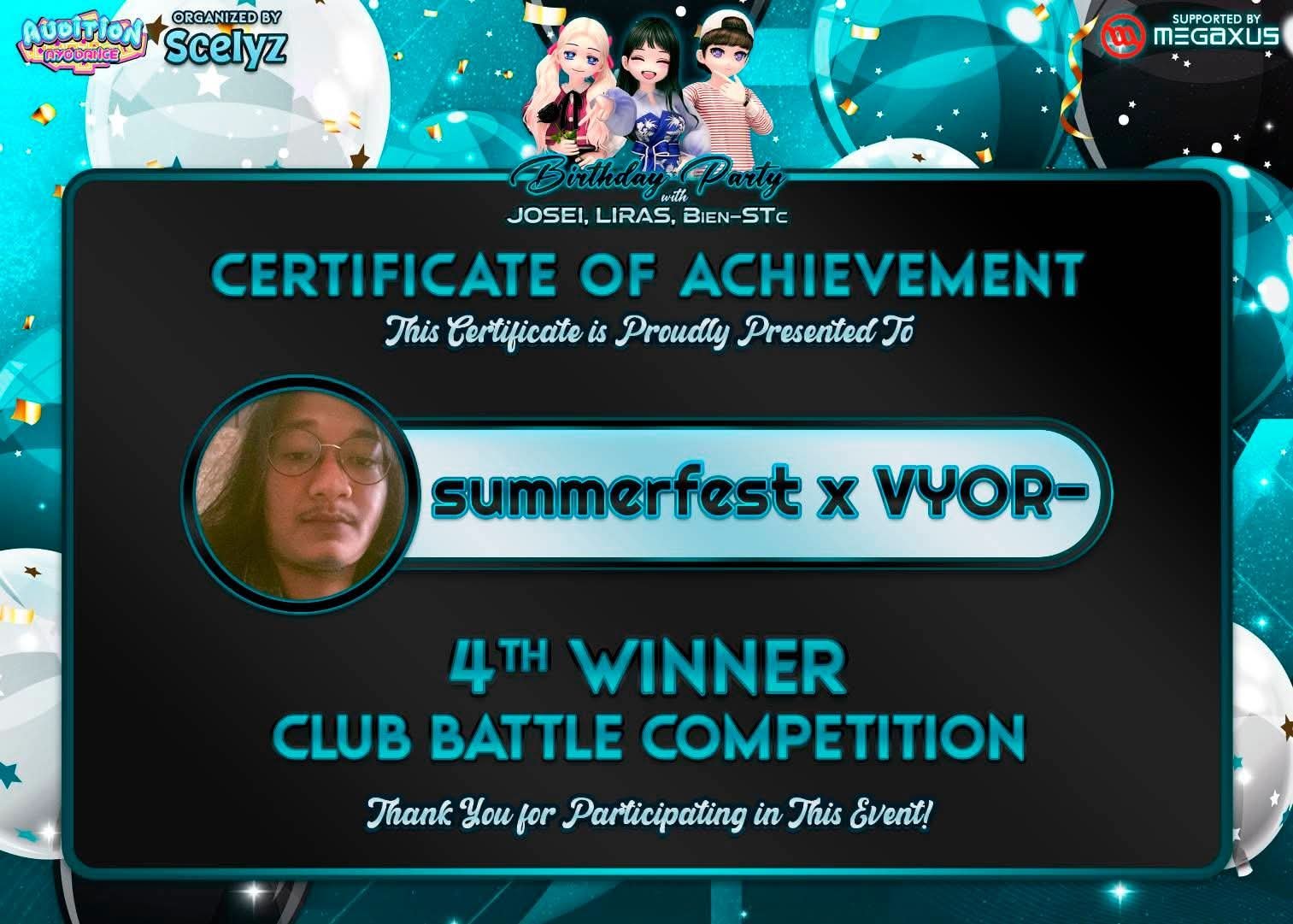 4th Place club battle competition