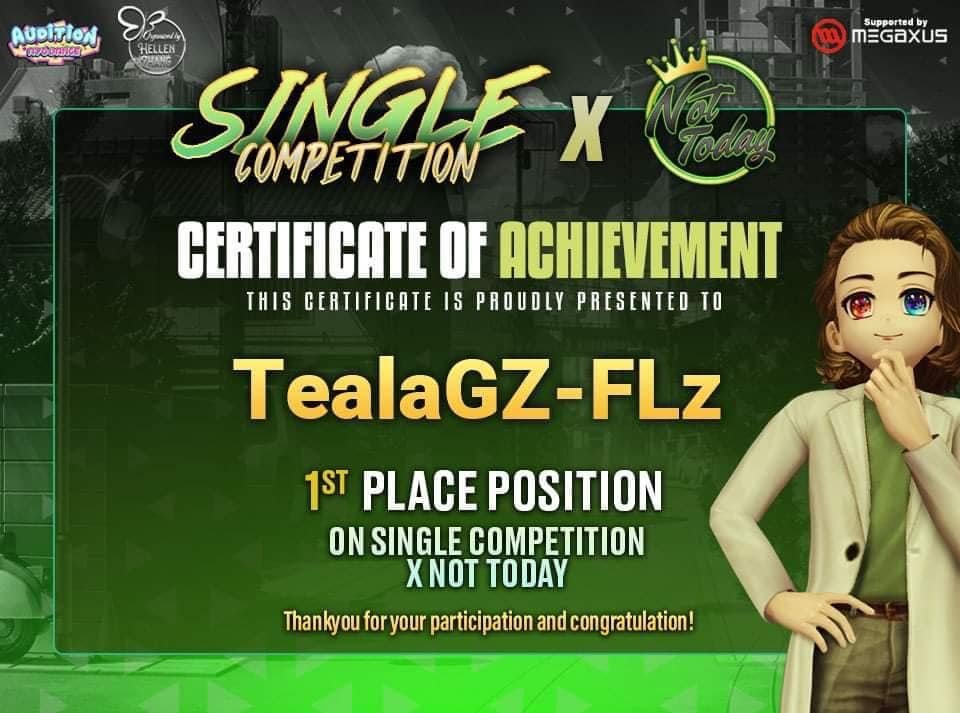1st Place Single Tournament
