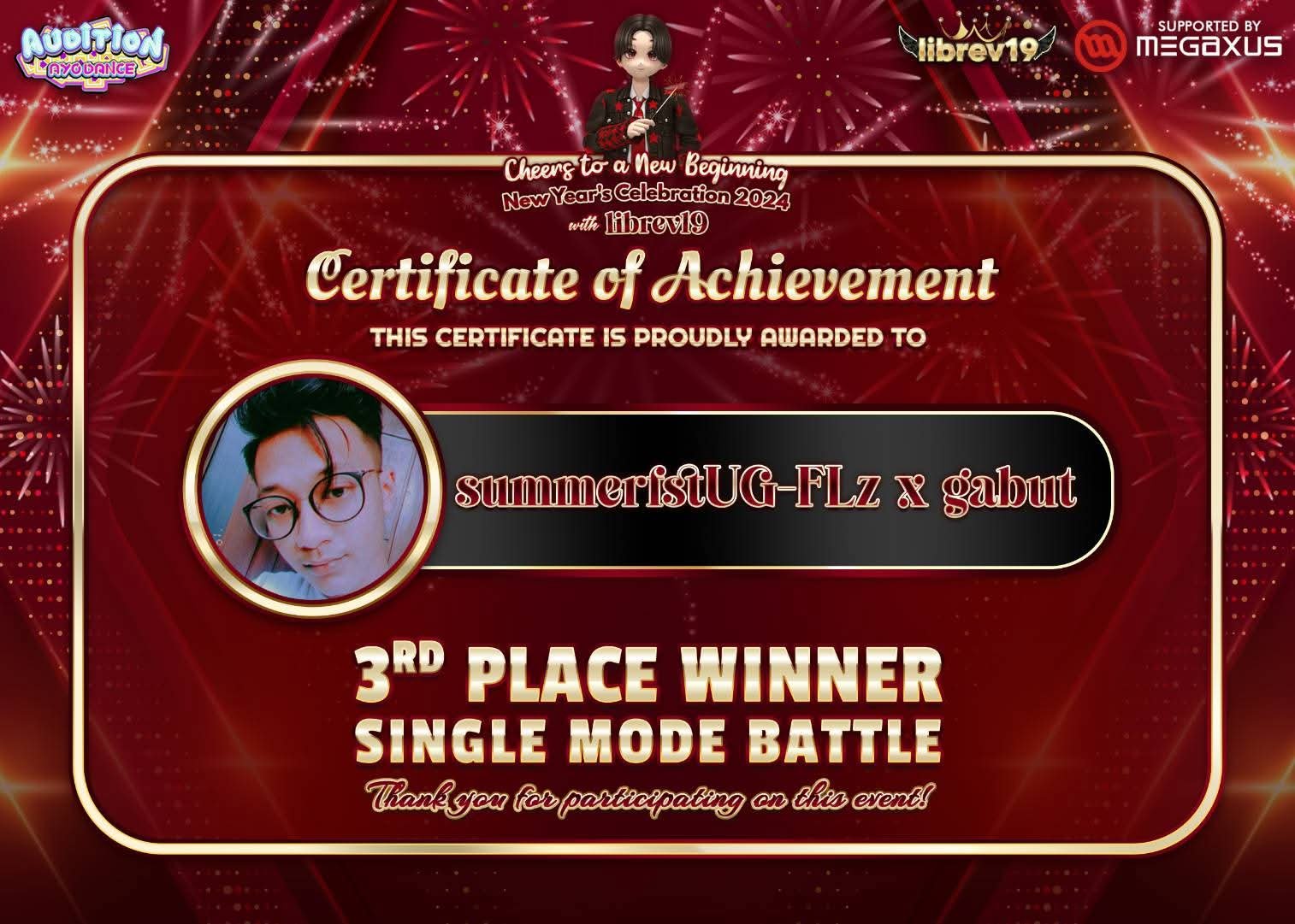 3rd Place single mode battle competition