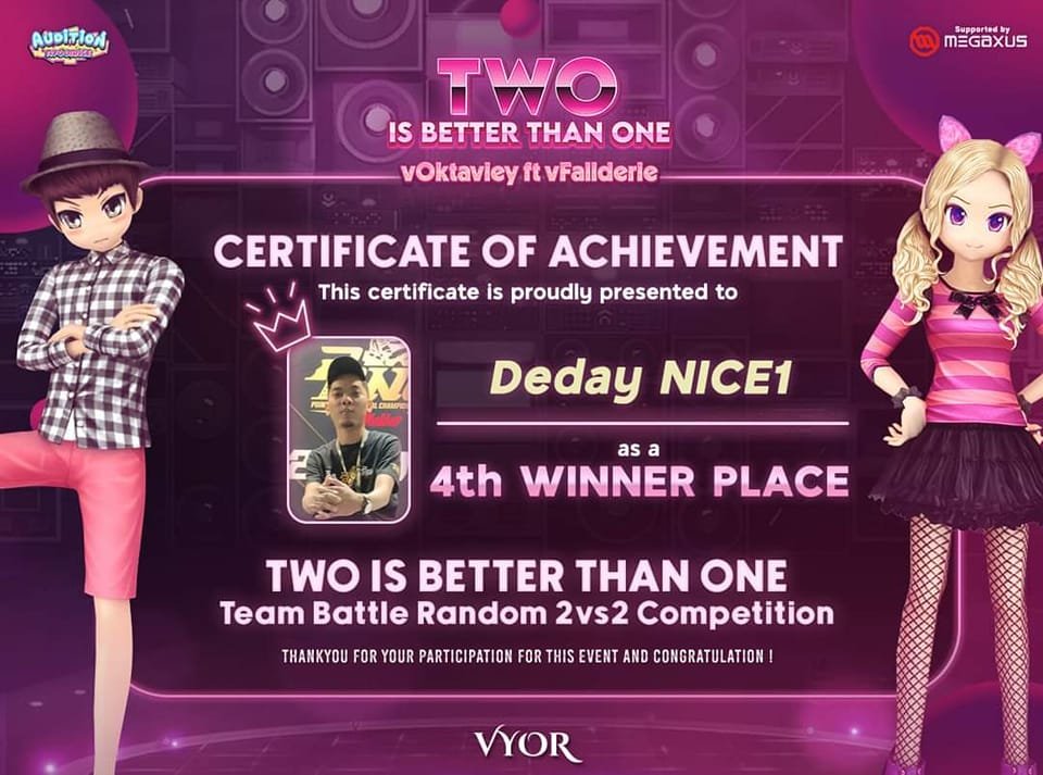4th Winner Place Team Battle Random 2vs2 Competition
