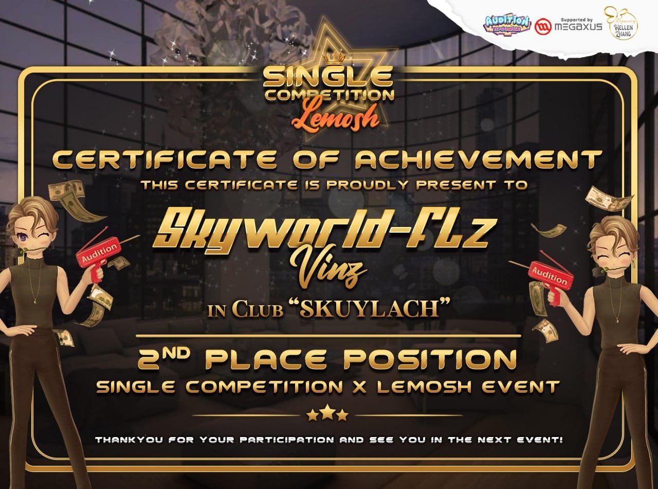 2ND WINNER PLACE SINGLE COMPETITION