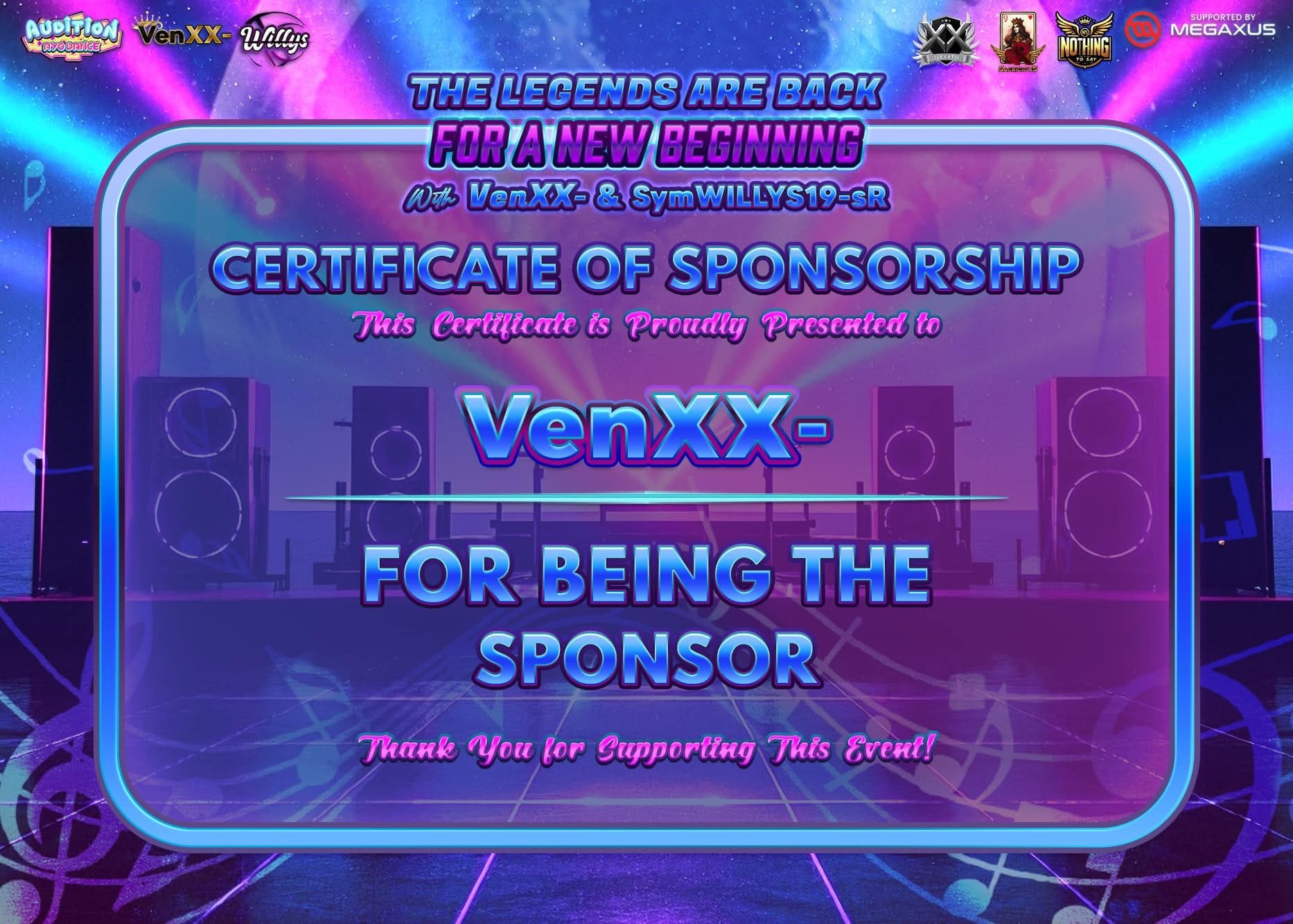 As a sponsor
