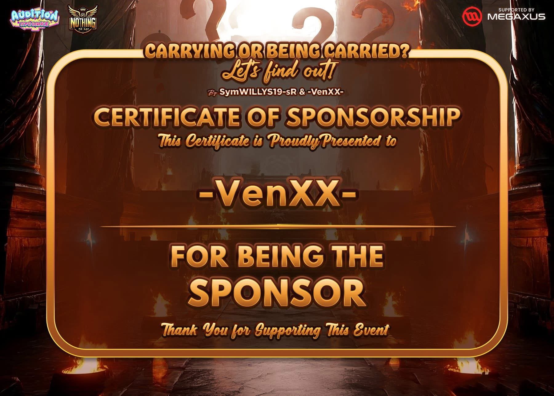 As a sponsor