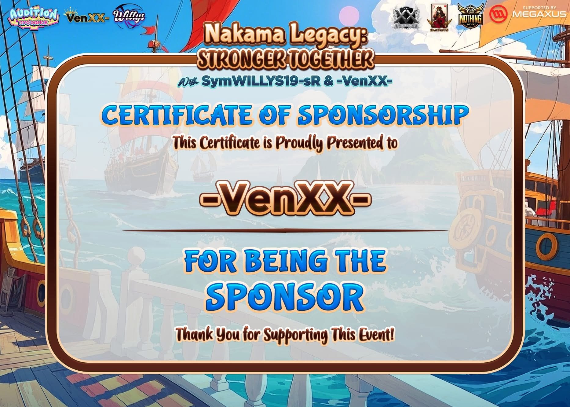 As a sponsor